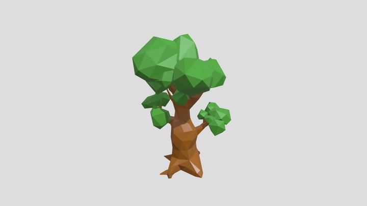 Low Poly Oak 2 Singlecolor