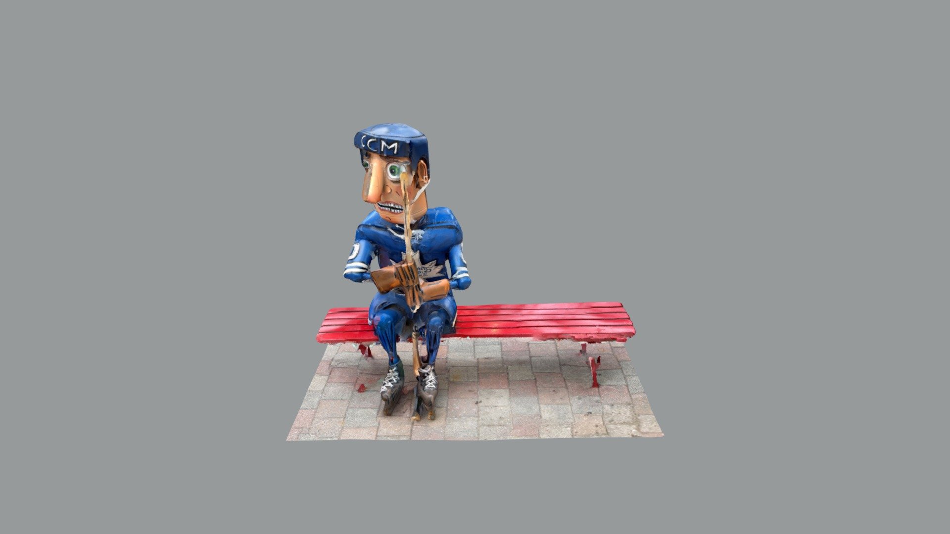hockey player sculpture