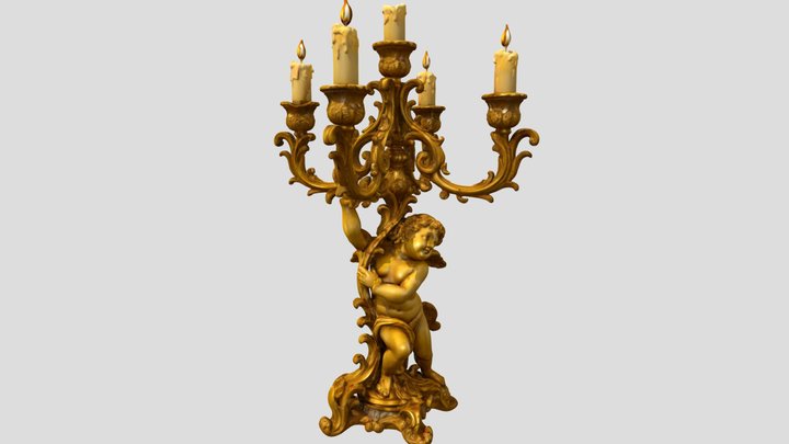 Seraphim’s Flame - baroque candelabra – Gratis 3D-model STL