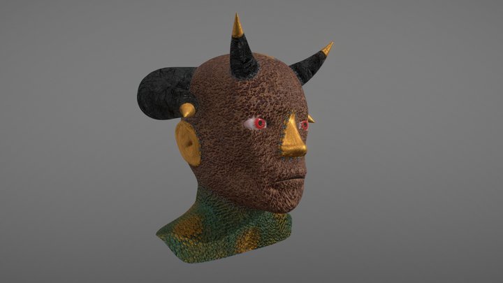 Golden Demon Head 3D Model
