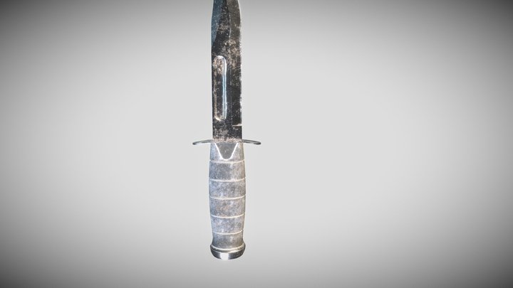 Low Poly Realistic Dirty Knife 3D Model