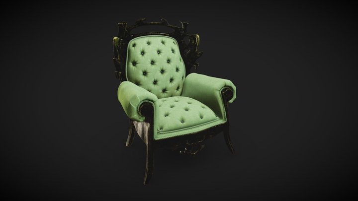 rusted velvet chair 3D Model