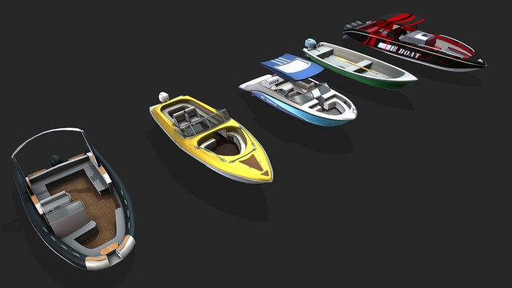 Speed Boats Pack 3D Model