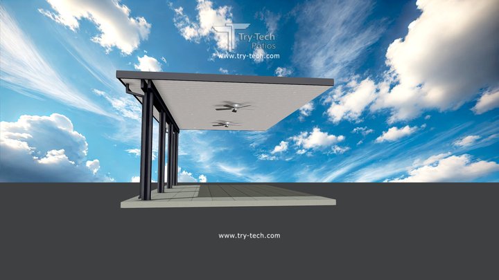 16'×30' Insulated Patio Cover (Wall Mount) 3D Model