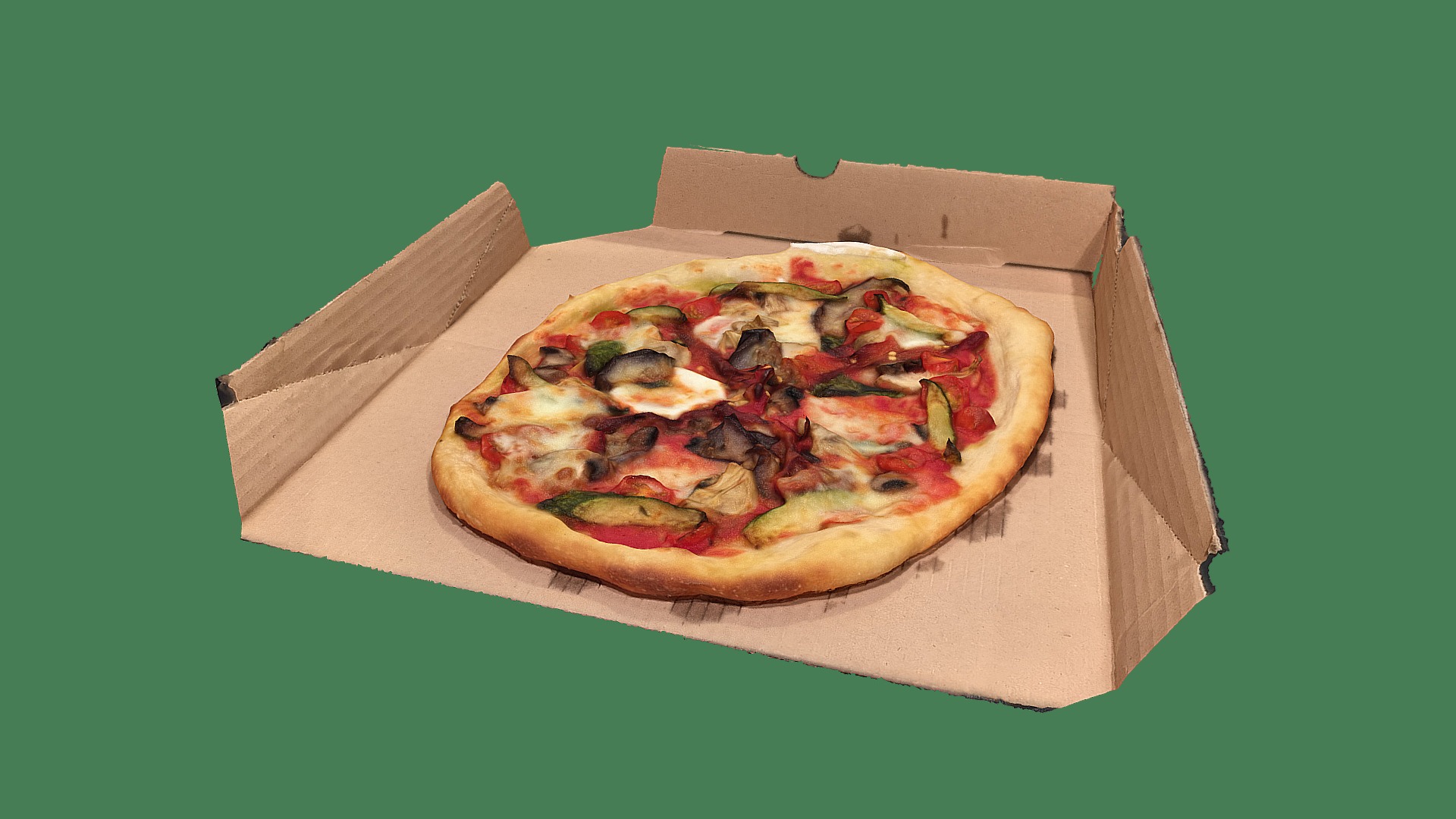 3D model HOMEMADE PIZZA - This is a 3D model of the HOMEMADE PIZZA. The 3D model is about a pizza in a box.
