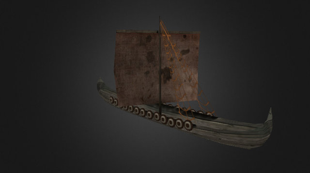 Low Poly Viking Ship 3D Model