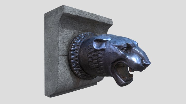 Lion Head Fountain 3D Model