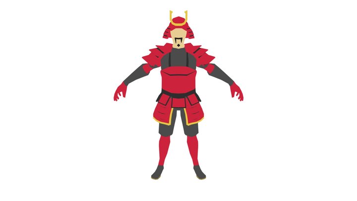 Low-poly Samurai 3D Model