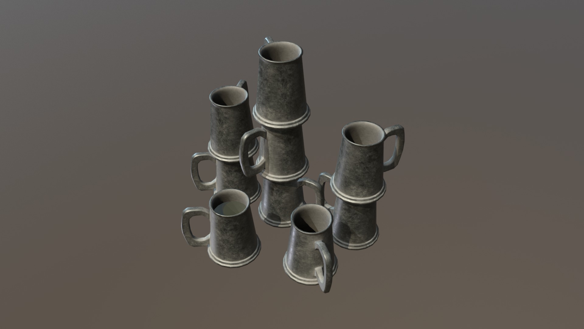 3D model Old Stein - This is a 3D model of the Old Stein. The 3D model is about a group of silver and black chess pieces.