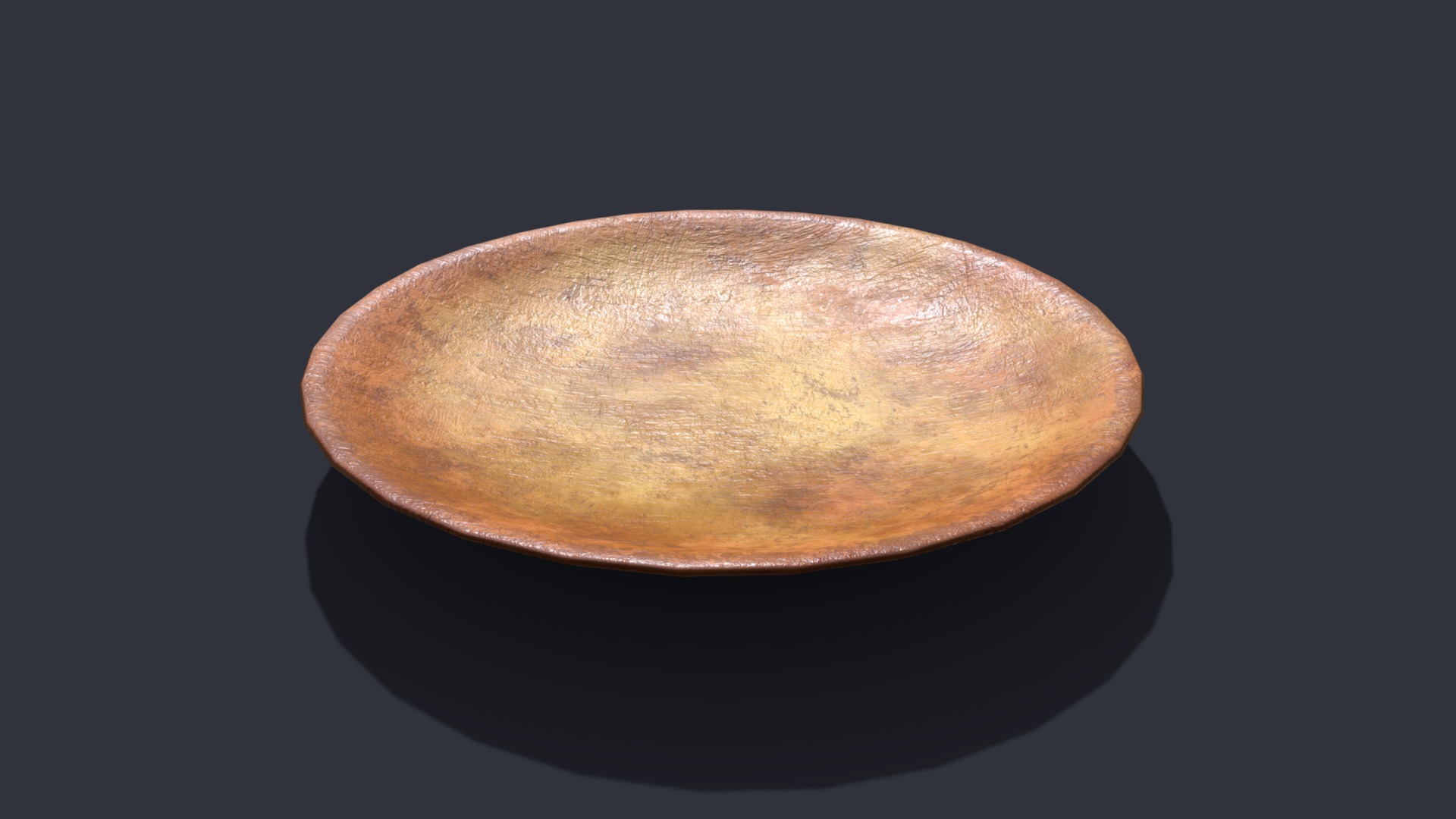 3D model Terracotta Plate - This is a 3D model of the Terracotta Plate. The 3D model is about a round brown object.