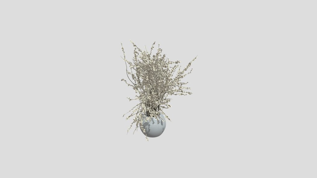 Neutral Dried Foliage Glass Vase