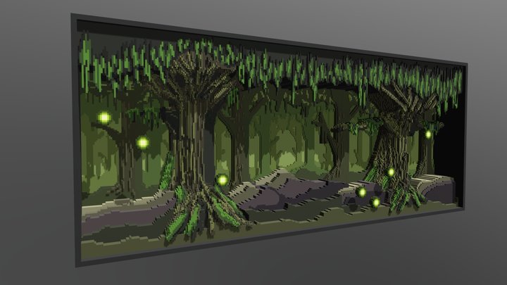 Voxel Environment 3D Model