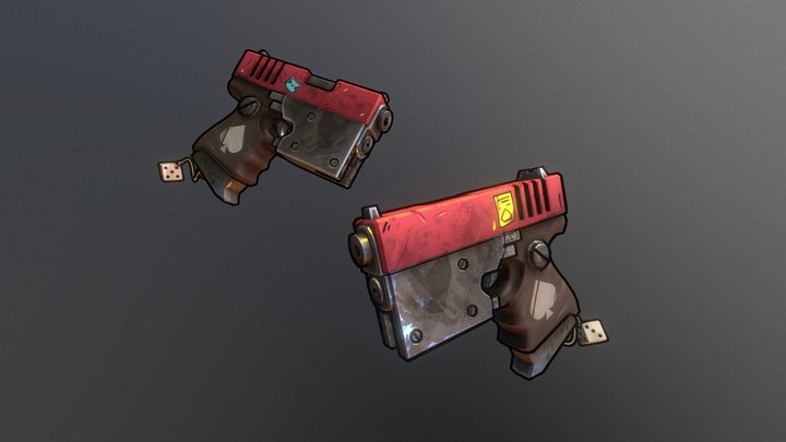 Stylized Gun - Luck of the Draw 3D Model