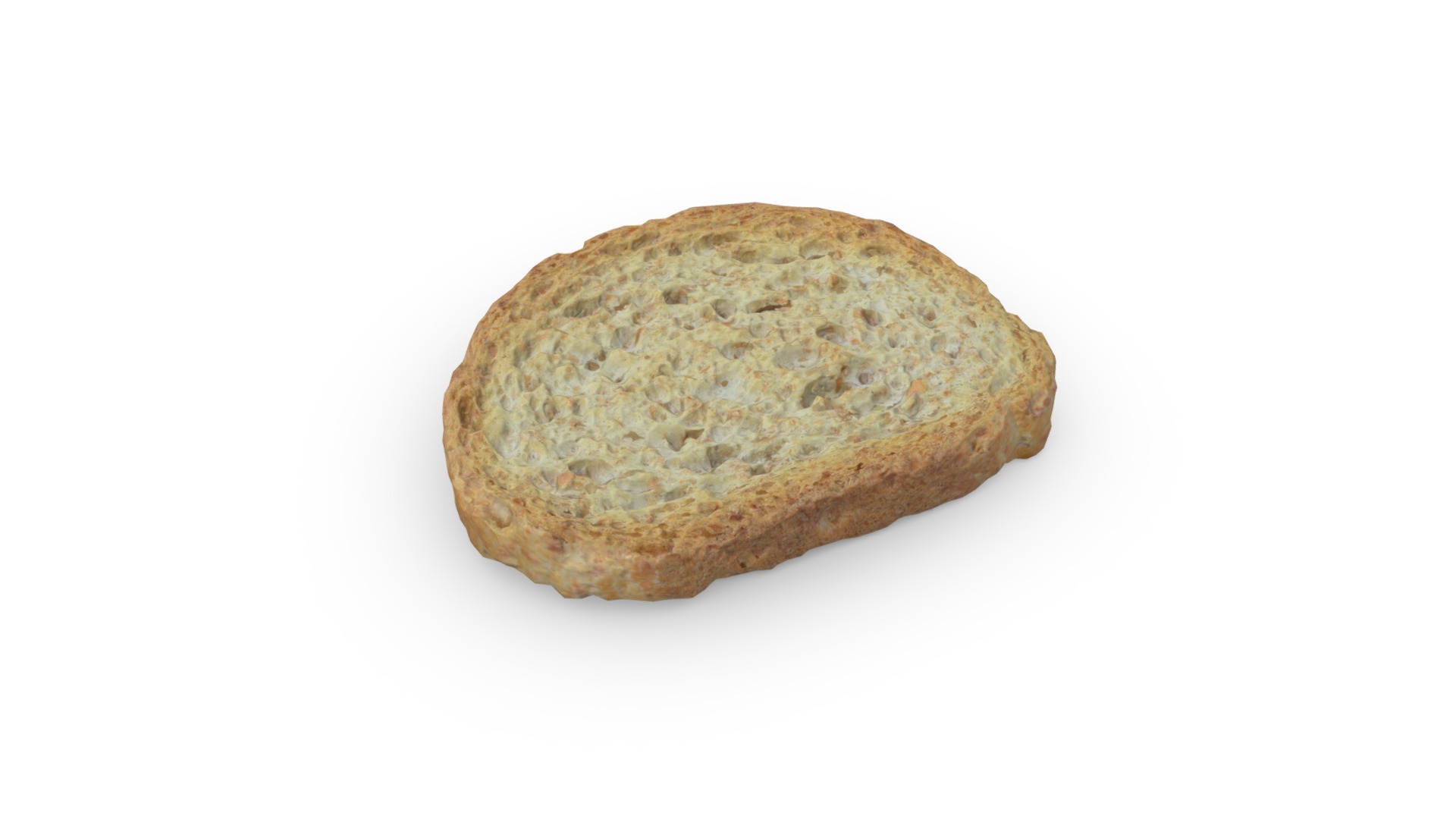 3D model A toasted slice of bread scan - This is a 3D model of the A toasted slice of bread scan. The 3D model is about a potato with a white background.