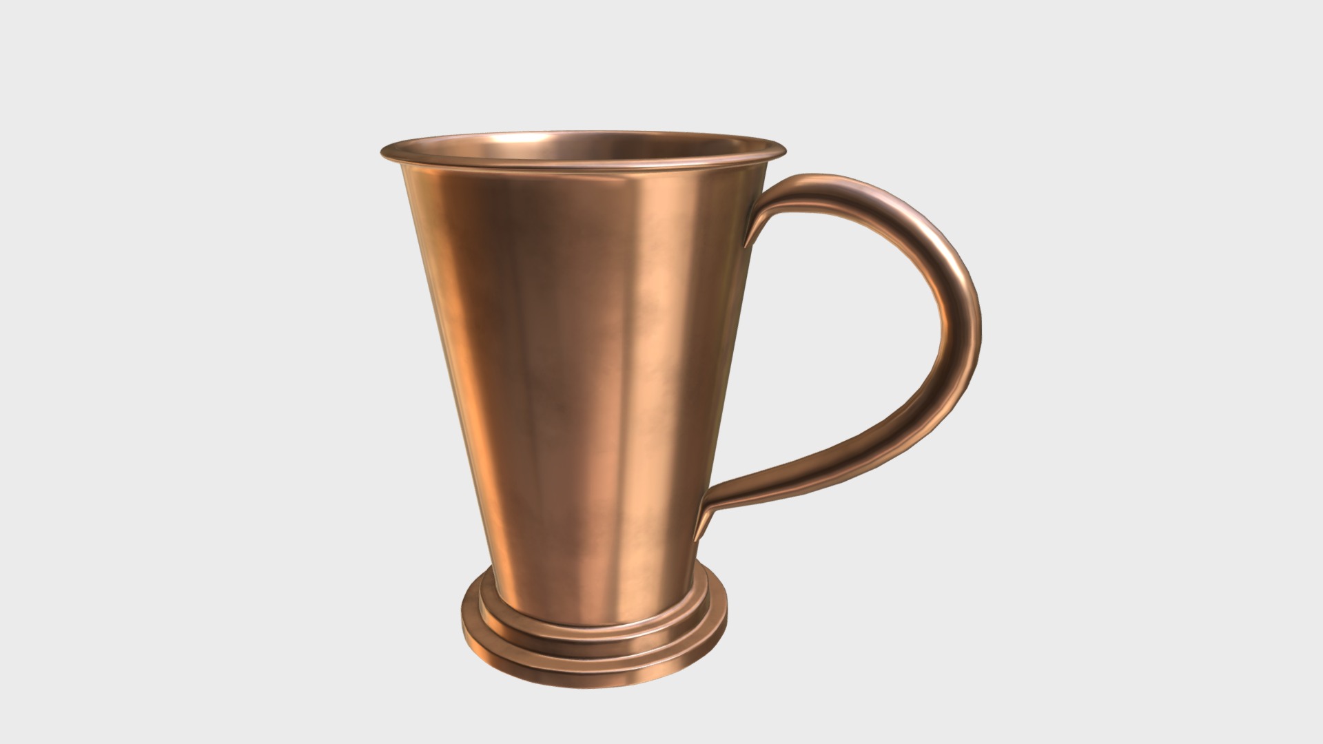 3D model Copper mug cup - This is a 3D model of the Copper mug cup. The 3D model is about a brown coffee cup.