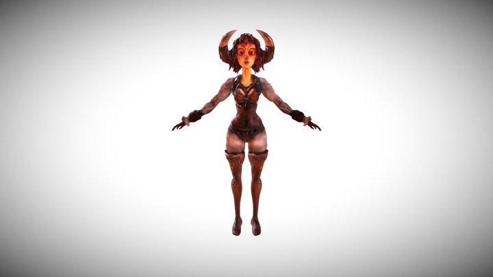 Demonpunk girl 3D Model