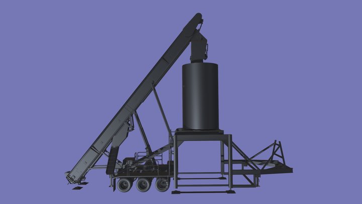 Mobile asphalt plant 3D Model