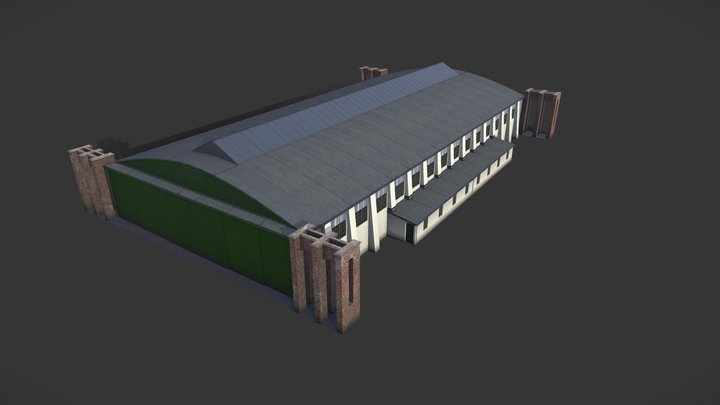 Airfield Hangar 3D Model