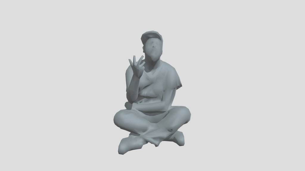 Lowpoly Construction Worker On Ground