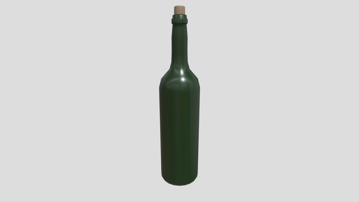 Wine Bottle with texture 3D Model