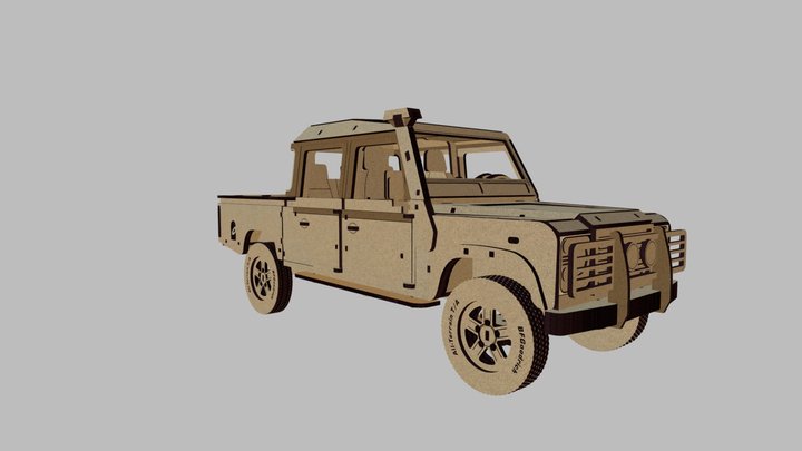 Land Rover Defender 130 - 3D Wood Puzzle Design 3D Model