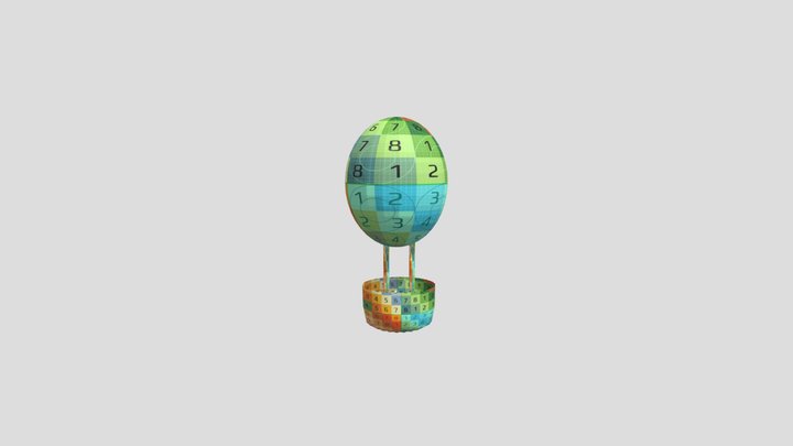 hot air ballon with uv 3D Model