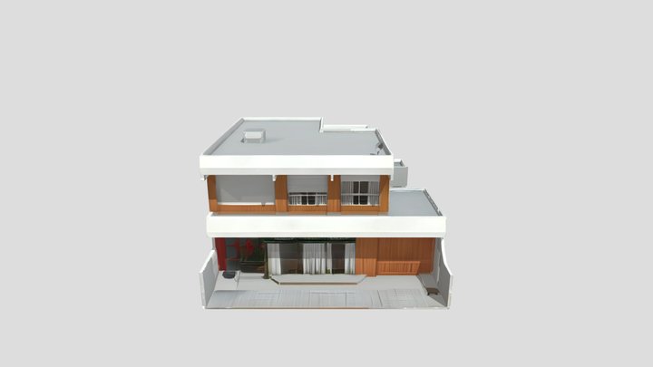 Two-story modern commercial building. – Gratis 3D-model STL