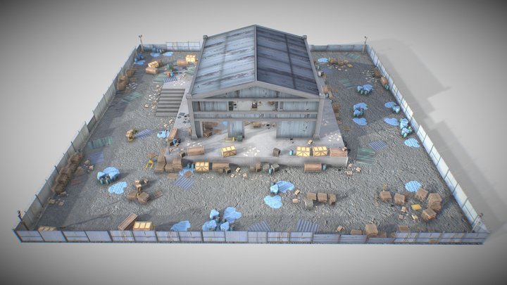 Realistic Modern Industrial Warehouse Asset Pack 3D Model