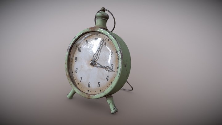 Antique small standing clock 3D Model