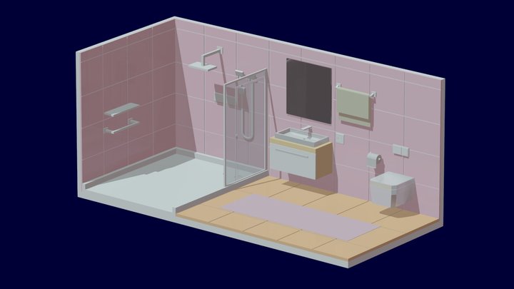 banheiro low poly 3D Model