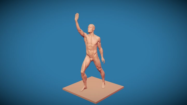 Man Pose sketch 3D Model