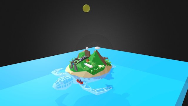 Jurassic World Turtle island 3D Model