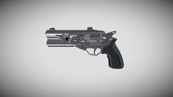 Gun Scifi Low-poly 3D model 3D Model