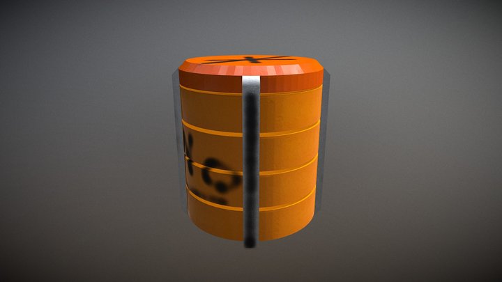 Barrel With Grafiti 3D Model