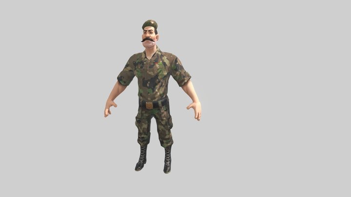 Low Poly Stylized Soldier Character for Games 3D Model