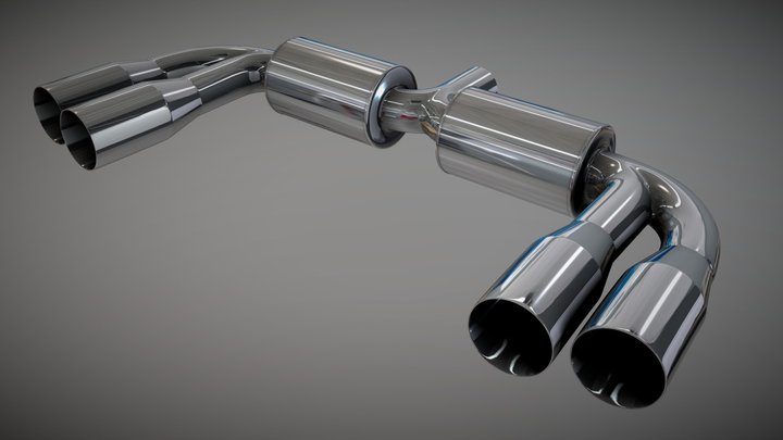 Valvetronic Quad Exhaust System 3D Model