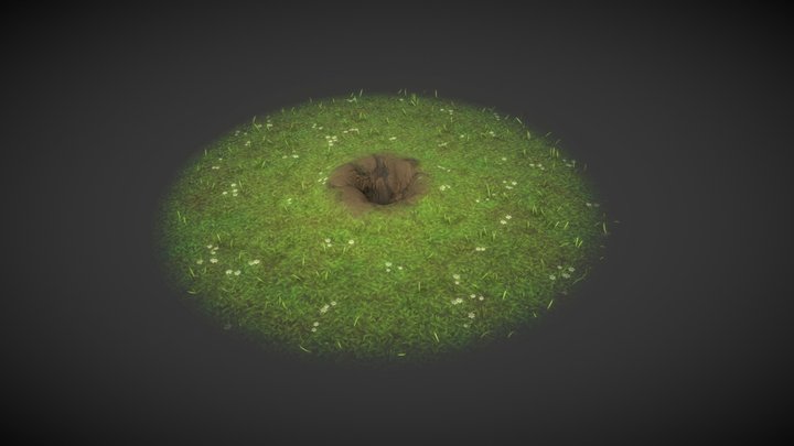 Cartoon Rabbit Hole in The Ground 3D Model 3D Model