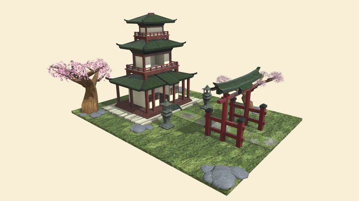 japanese temple 3D Model