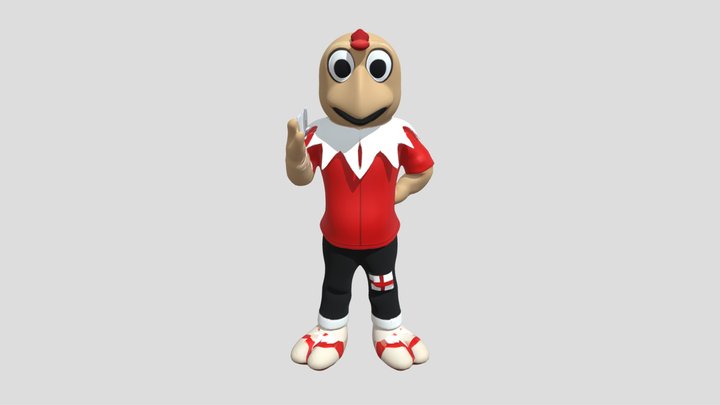 cartoon bird mascot in sports attire 3D Model