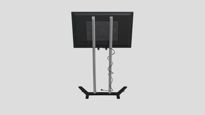 50inch Monitor With Legs 3D Model