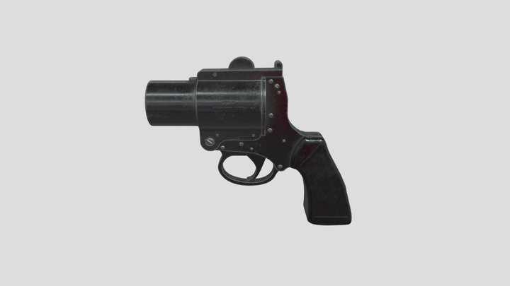 Model 'M' 1.5Cal Signal Pistol Webley & Scott 3D Model