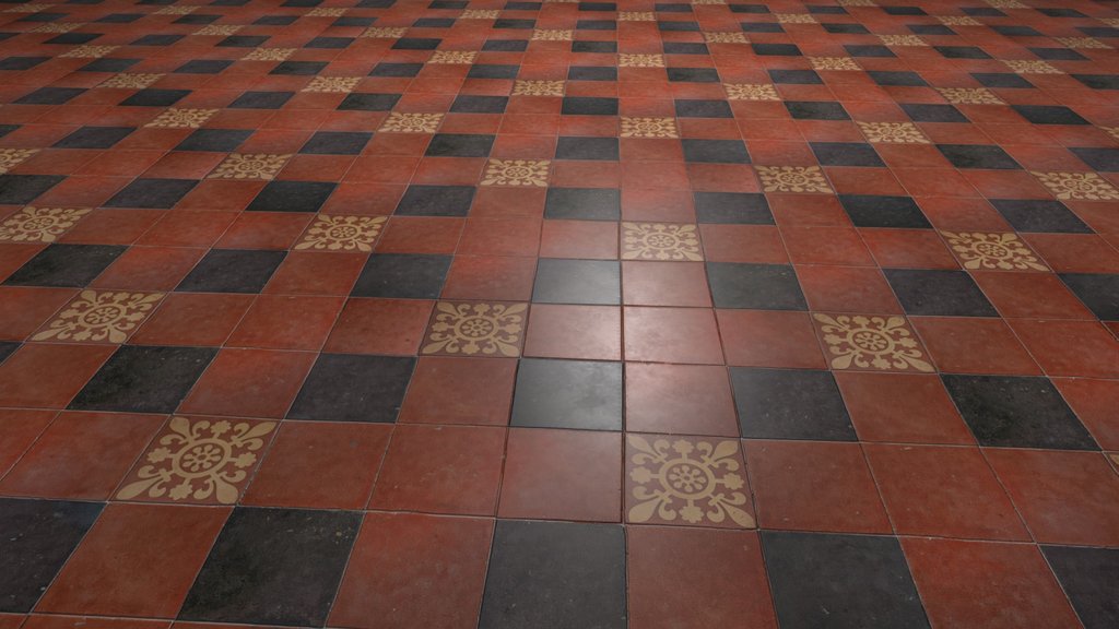PBR material floor tiles