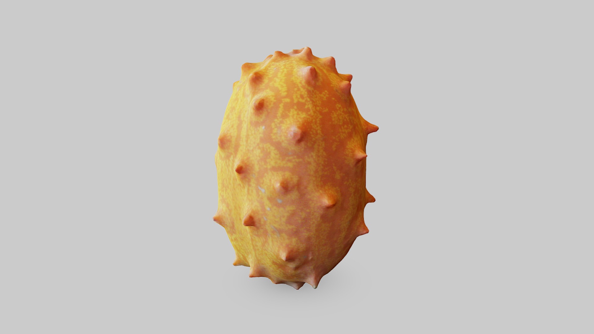 3D model Kiwano Cucumis metuliferus - This is a 3D model of the Kiwano Cucumis metuliferus. The 3D model is about a piece of food.