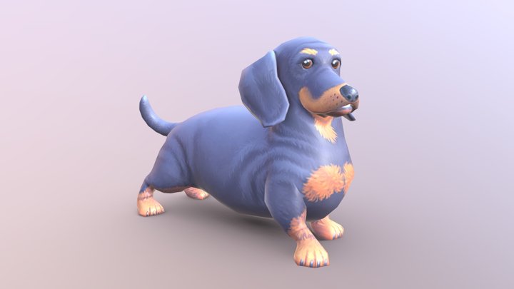 Hefty Dachshund 3D Model