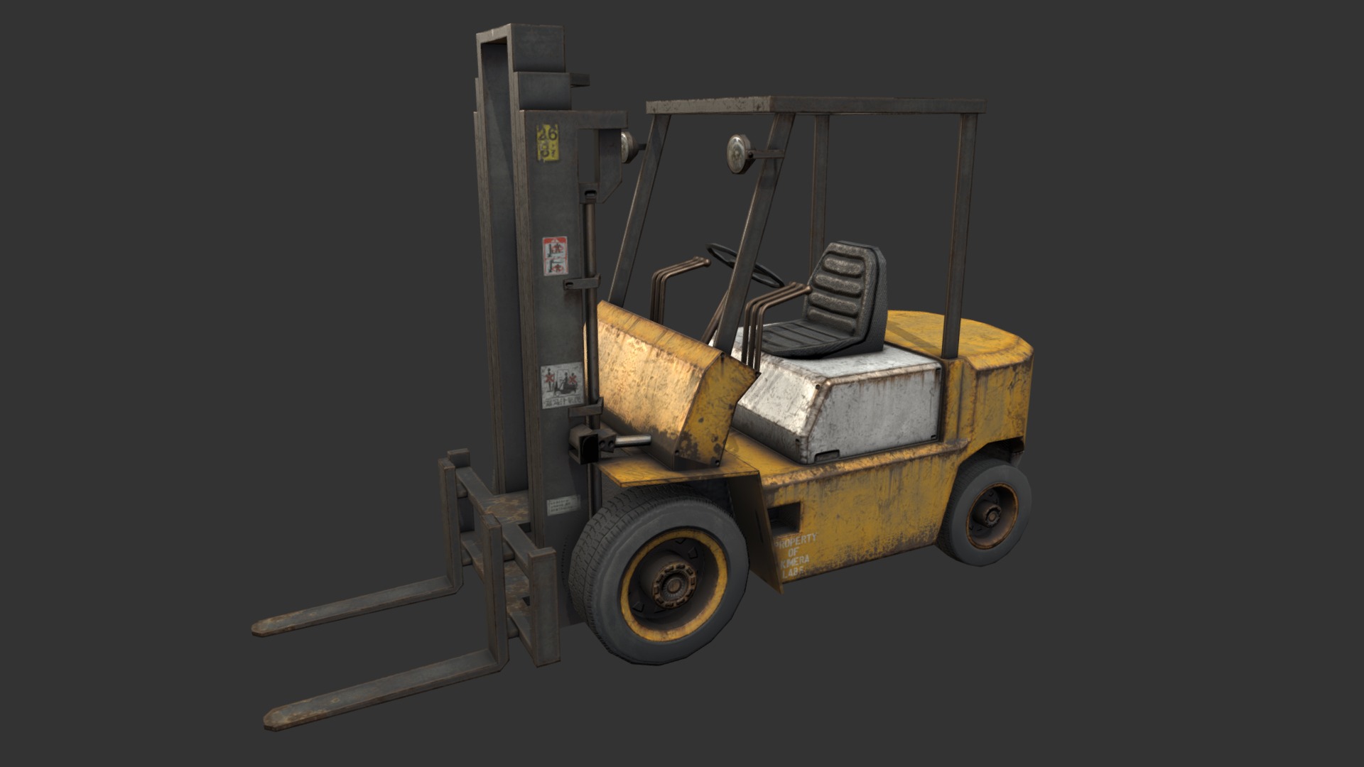3D model Forklift - This is a 3D model of the Forklift. The 3D model is about a forklift with a forklift.