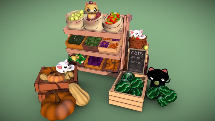 Cat Market 3D Model