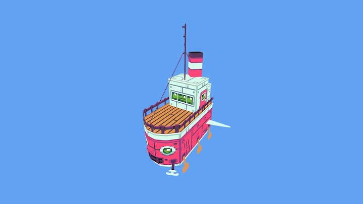 Lowpoly ship 3D Model