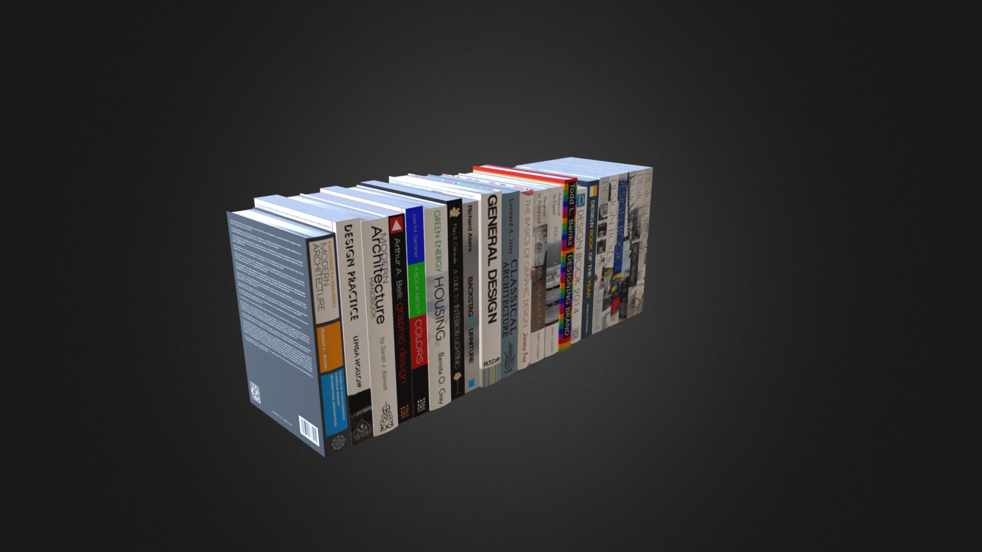 3D model Architecture and Design Books 1 - This is a 3D model of the Architecture and Design Books 1. The 3D model is about a group of books.
