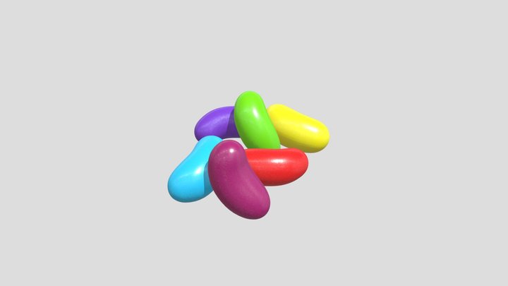 "Colorful Jelly Beans – 3D Model" 3D Model