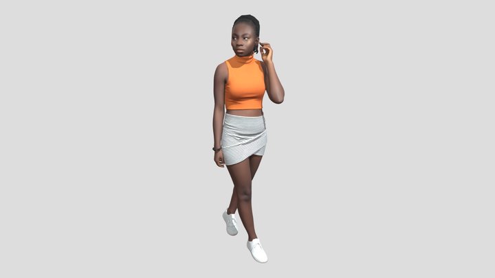 Orange Crop Top and Striped Wrap Skirt – Modello 3D gratuito STL